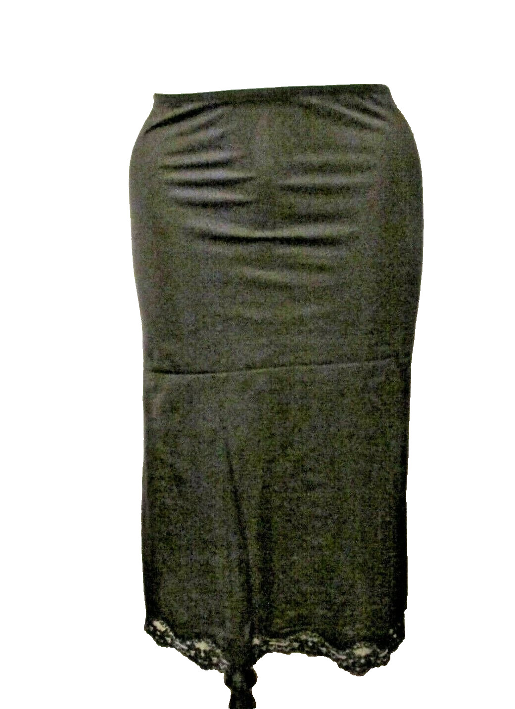 60’s Greenco Maid All Nylon Tricot Lace Trim Half Slip Petticoat L/7 USA made