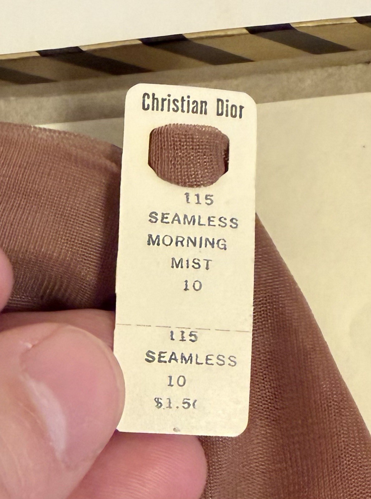 Christian Dior 115 Stockings Dior Lace Morning Mist 10 M -Vintage In Box 1 Pair