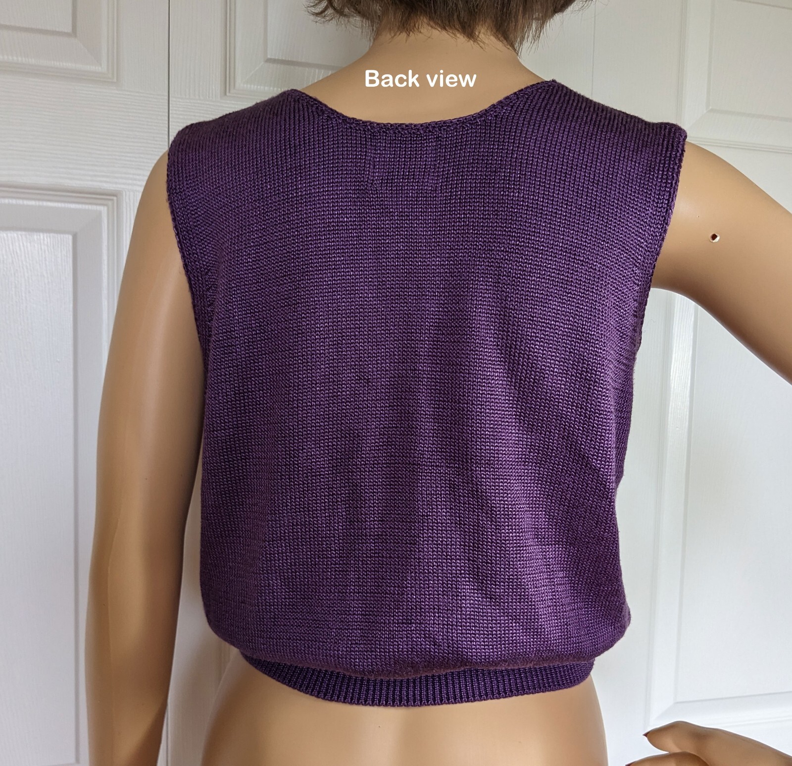 Fia Italia Handloomed Tank Top & Cardigan 34″ bust set, Purple pullover tank SM