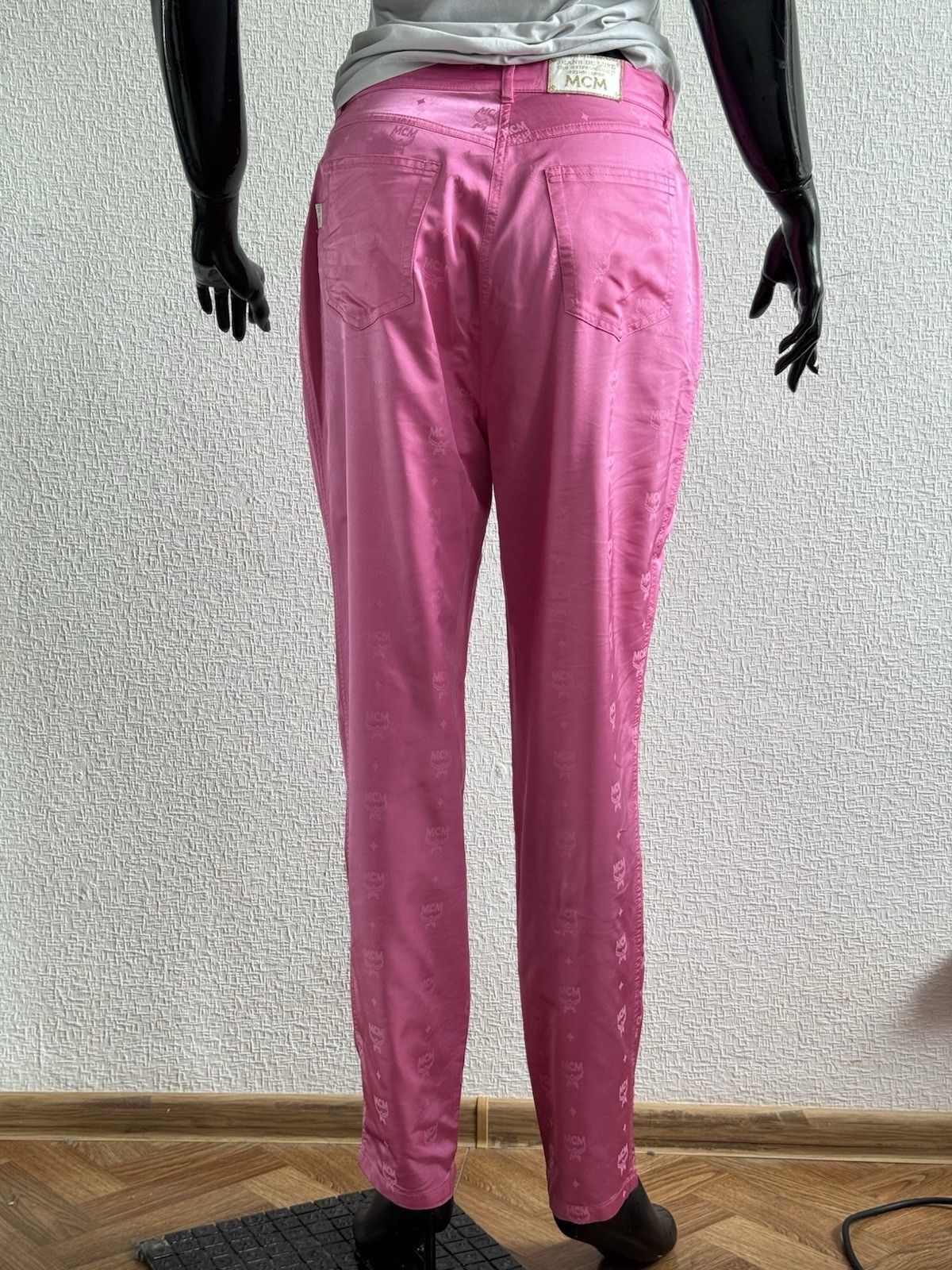 MCM baby Pink Vintage Retro Multilogo Pants Y2K Japanese Style De Luxe