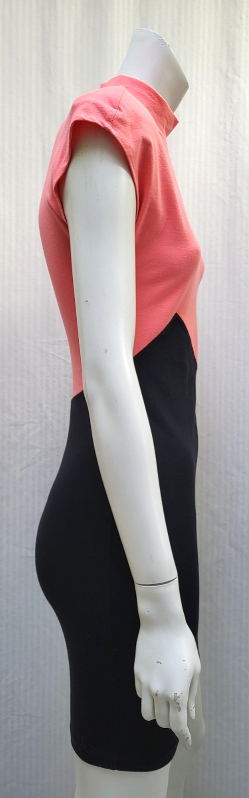 Vintage 1980’s ALL THAT JAZZ Pink & Black Body Con Knit Dress – Size S