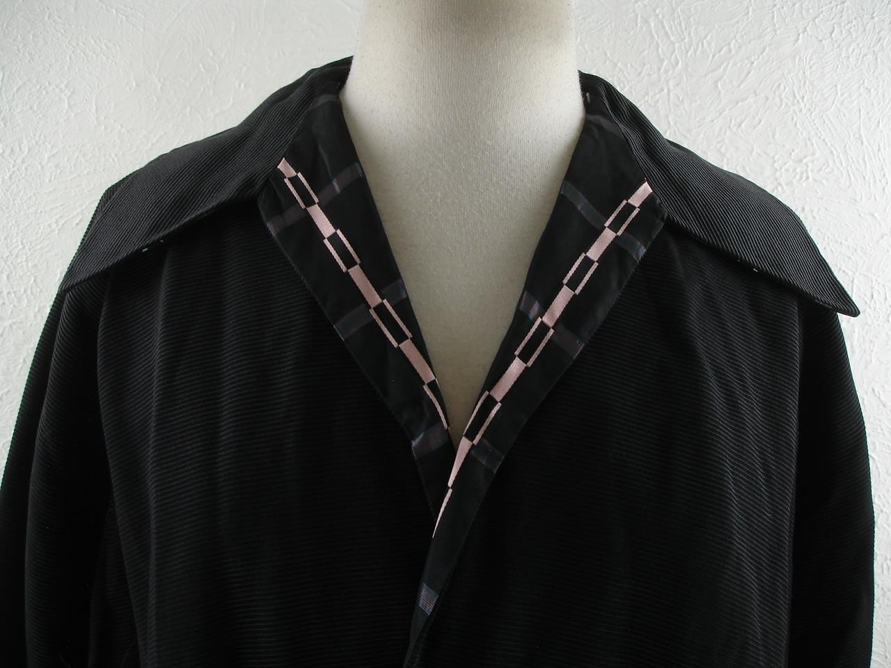 Women’s XL 1X 2X Vtg 1940’s Black Reversible Opera Cape Jacket Coat Silk Taffeta