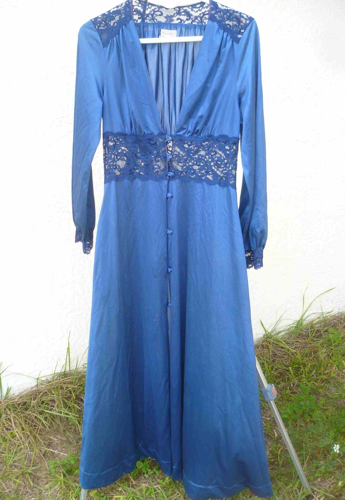 VTG MAIDENFORM DREAMWEAR ROYAL BLUE S M NIGHTGOWN LIGERIE HOURGLASS BEAUTIFUL