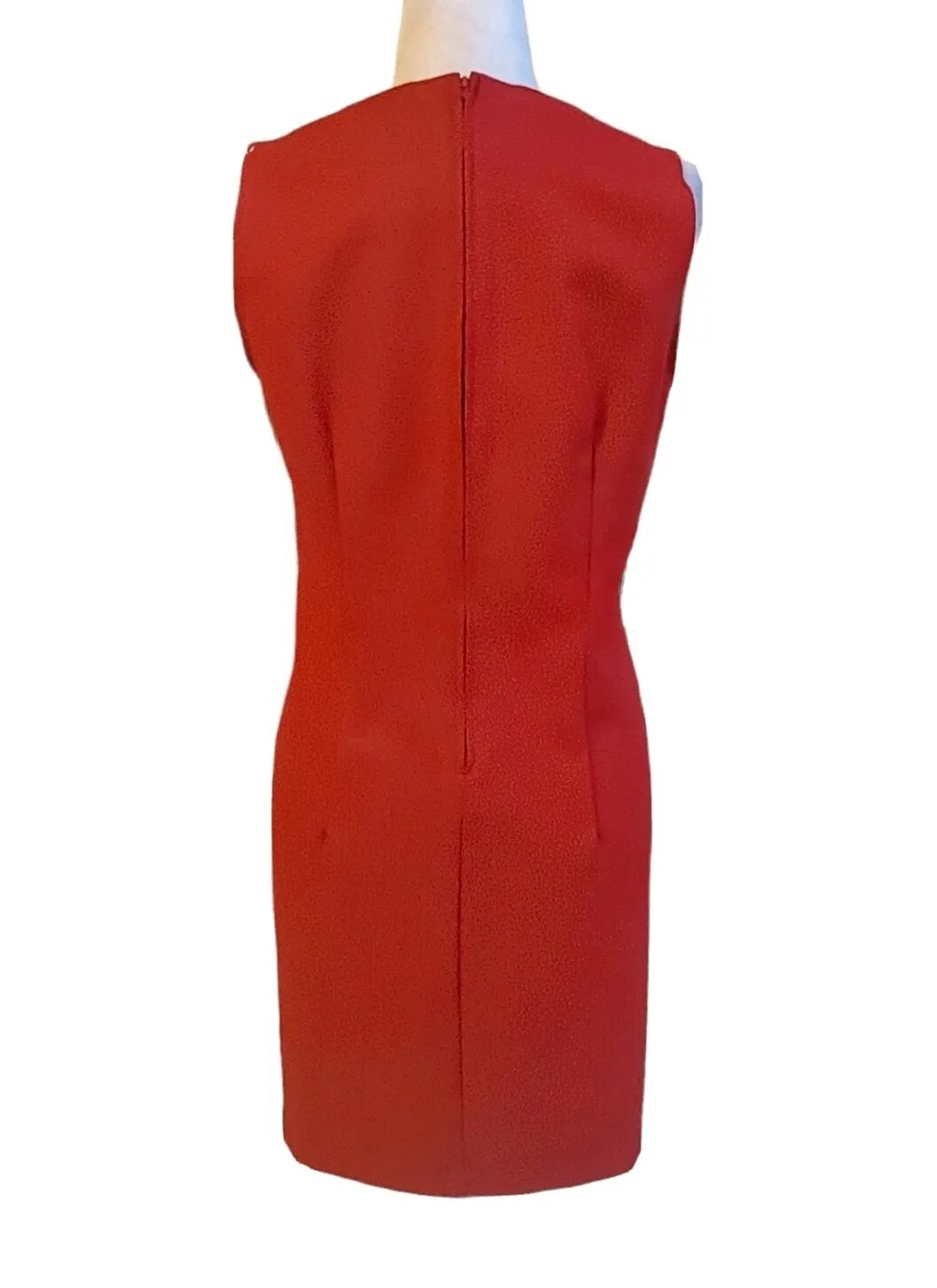 Vintage Boulevard De Paris Red Polyester Sleeveless Sheath Dress Women’s Size 10