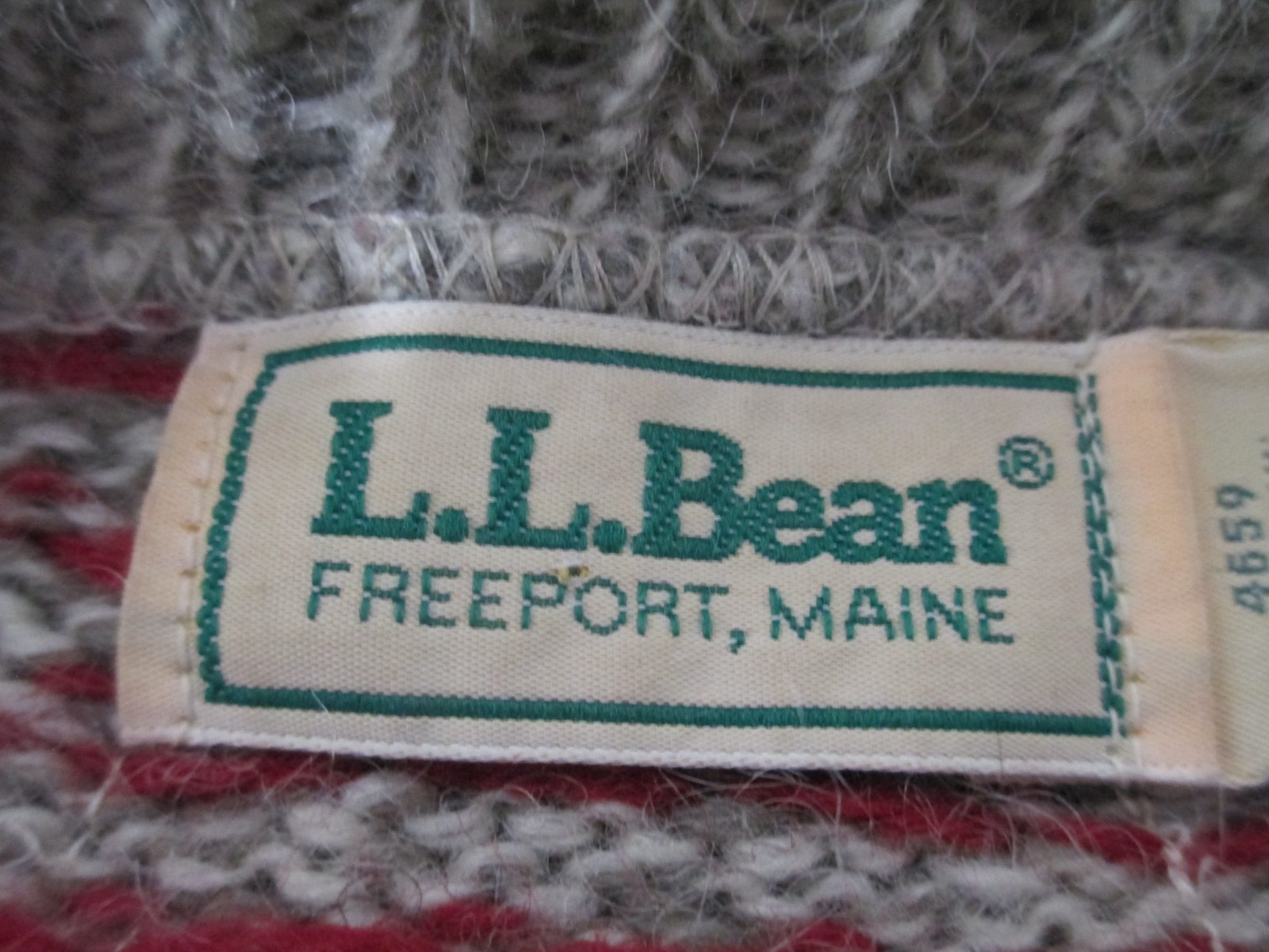 „VINTAGE” L.L. BEAN 🌸 XS / SMALL==BEIGE & RUST / WOOL BLEND / CARDIGAN SWEATER