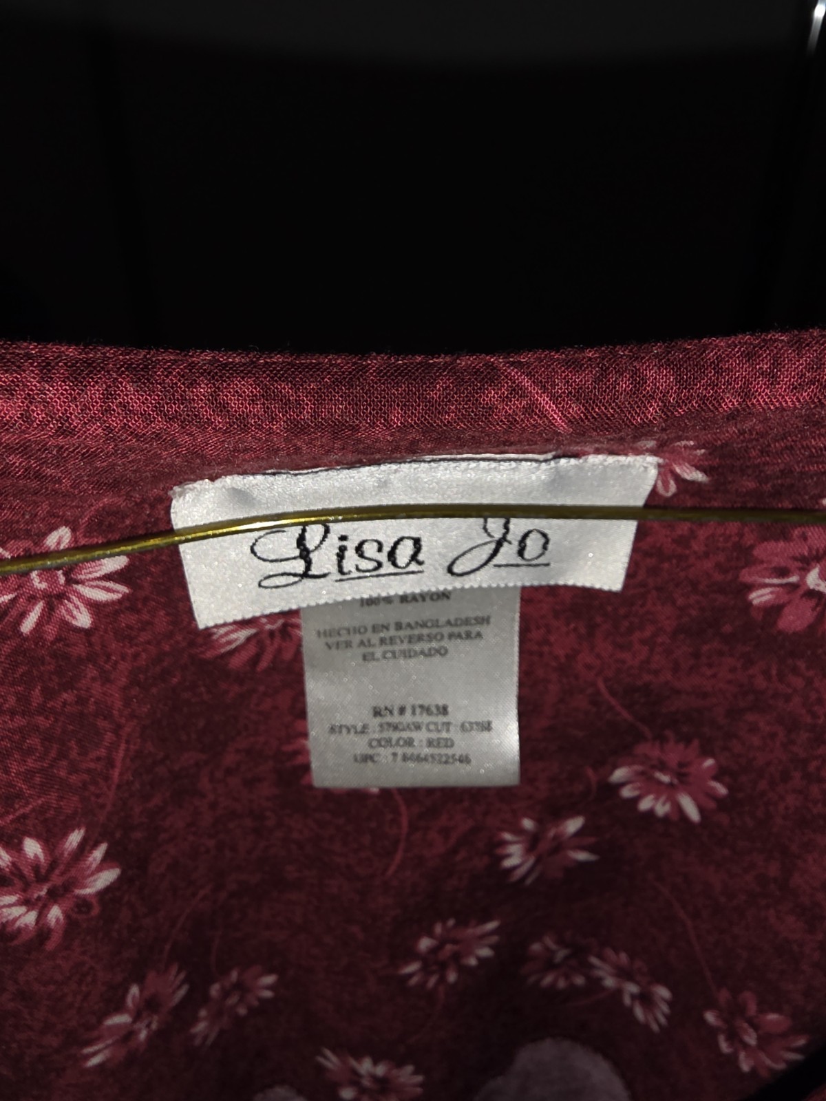 vintage 1990s Lisa Jo floral maxi dress size 15/16 Red Maroon