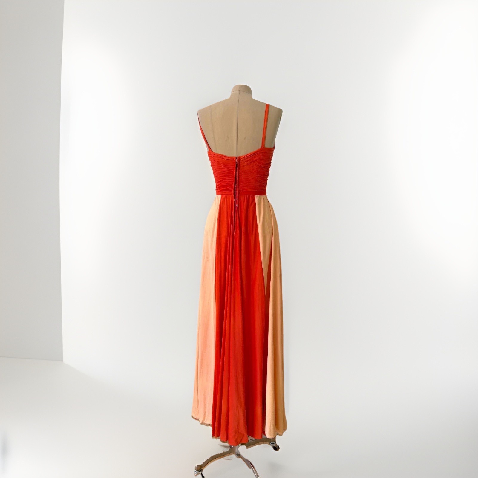 Vintage Betsey Johnson Hollywood Glamour Gown Sample 1980s 90s Color Block As Is