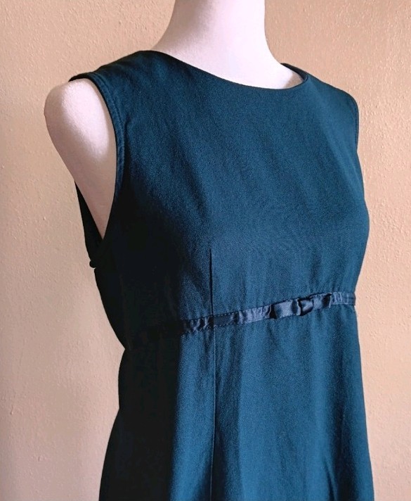 Vintage Academia 2 Piece Teal Dress & Jacket Nautical Mod Steampunk Approx Small