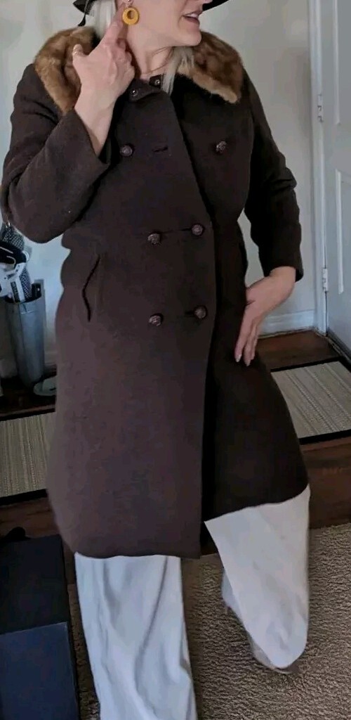 Joseph Horne Vintage Wool And Fur Collar Coat