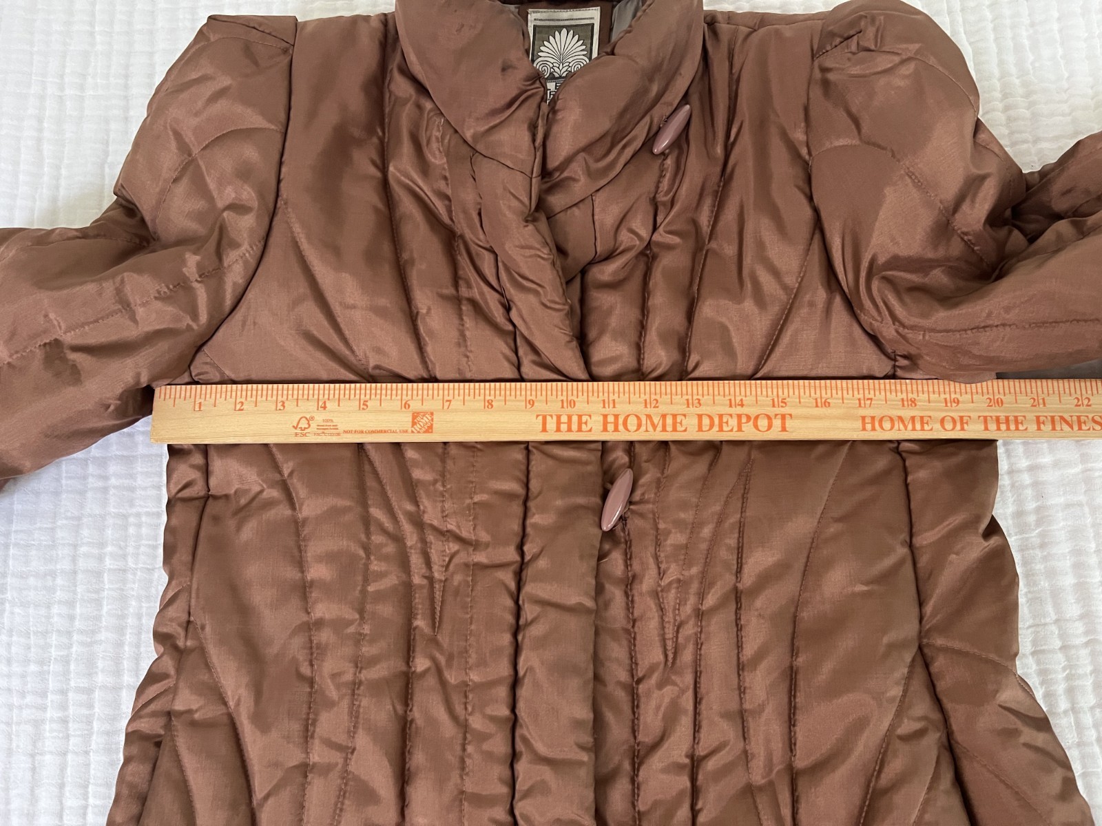 Fleet Street Vintage 80s Korean Down Feather Puffy Coat Long Toggles Mauve Pink