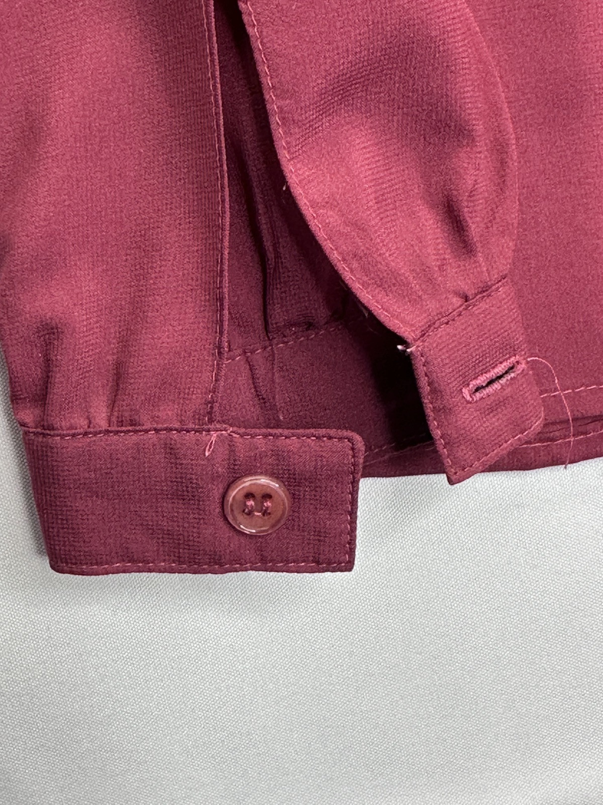 Vtg 1970’s Donkenny Maroon Red Blouse Front Pleats Secretary Geek Size 9/10