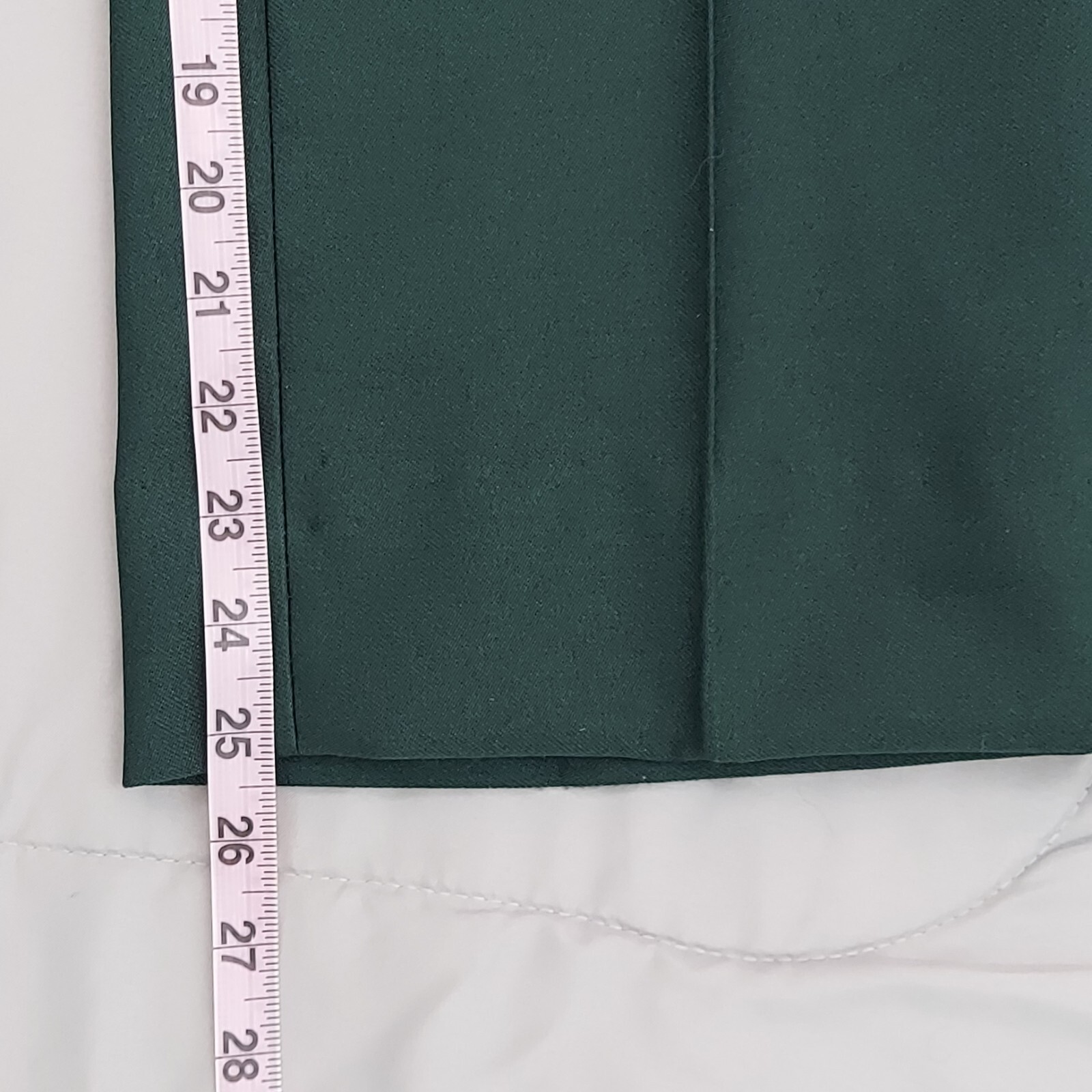 VTG 70s Haggar Green Polyester Pants USA Made Hemmed Capri 32×25 Grandpa Core