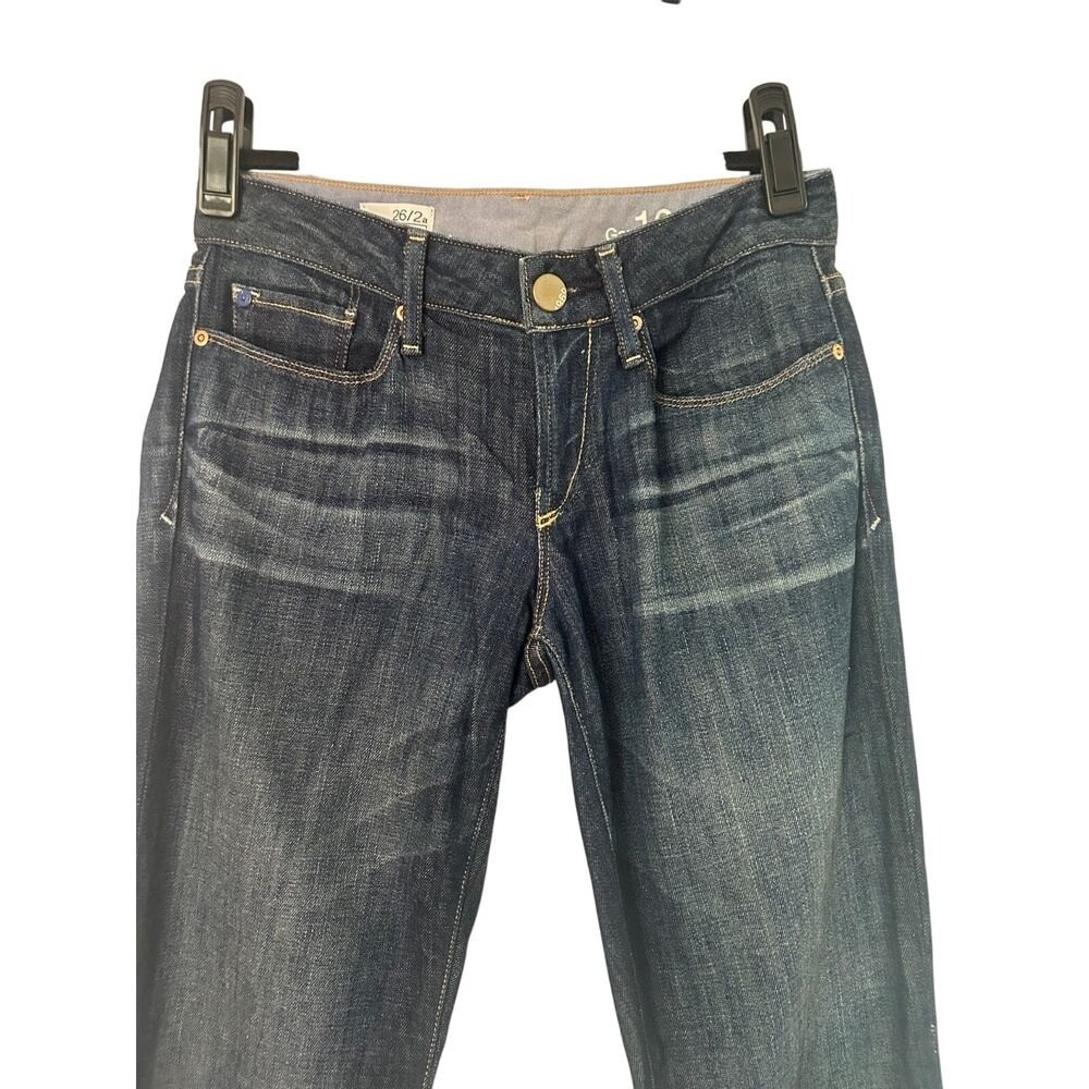 Gap 1969 Sexy Boot Low Rise Jeans Size 26 Medium Wash Whiskering Bootcut Stretch
