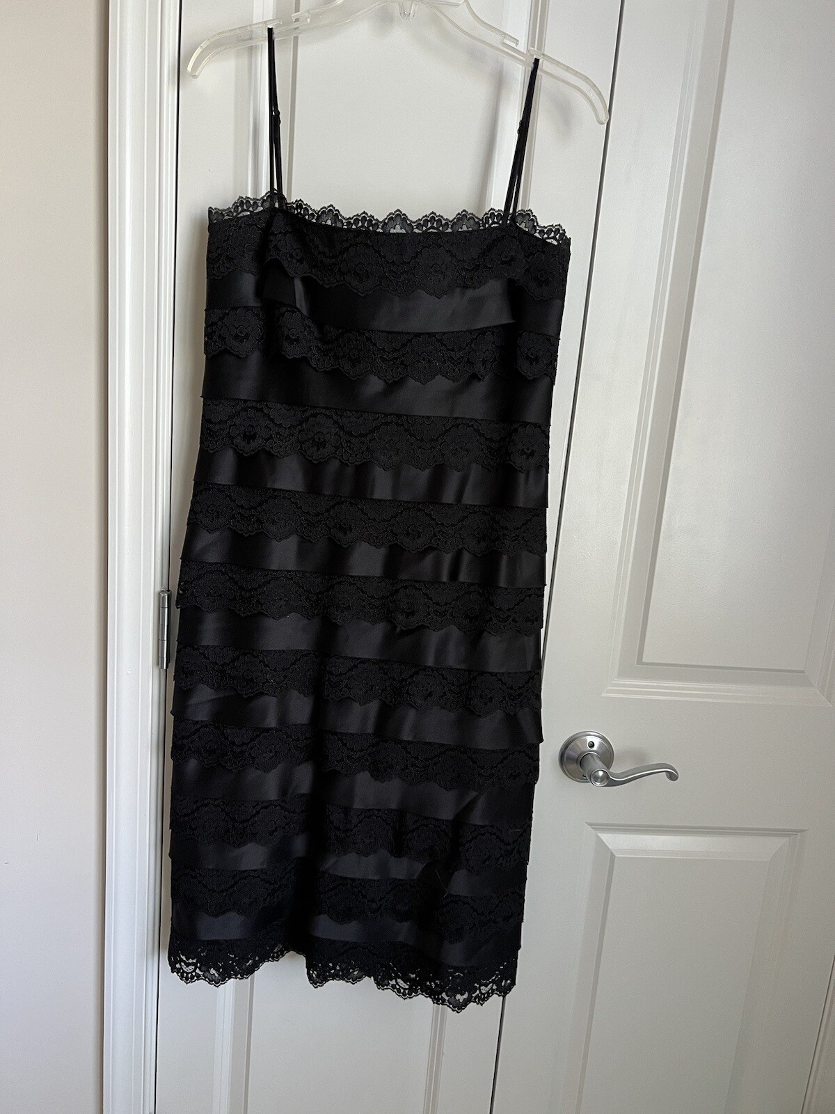 Tadashi Shoji Vintage Made in USA Strapless Lace Tiered Dress Size 10 – B1