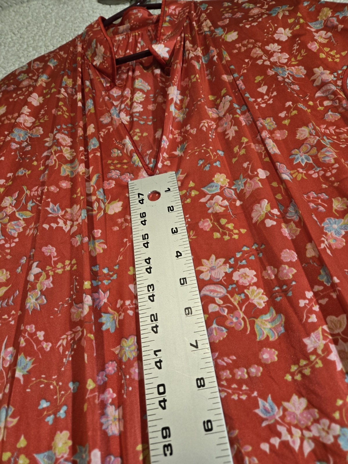 Vintage Vanity Fair Dressing Gown Robe 1980s L Floral Lounge Wear Retro Modest