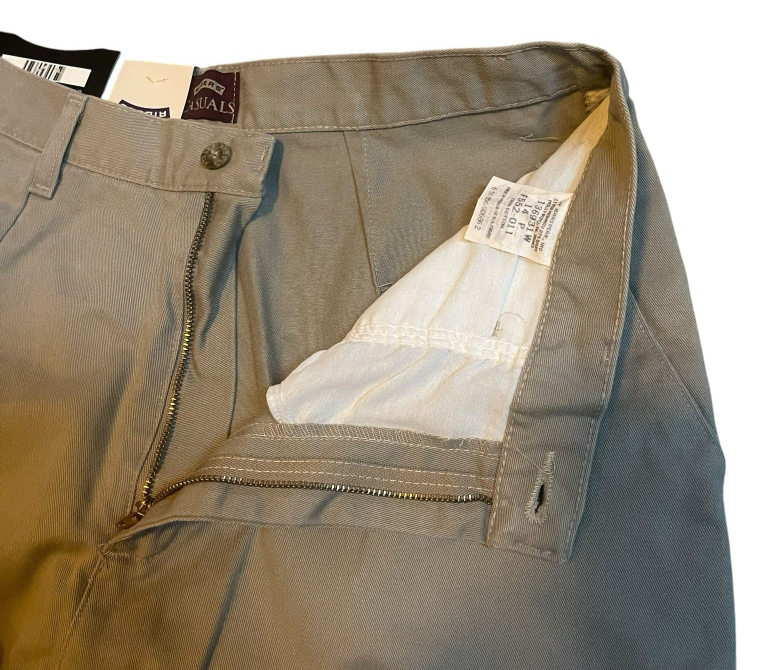 Vintage RIDERS by LEE Jeans Casuals Relaxed Fit Pleated Khaki 80s 90s Womens 14P