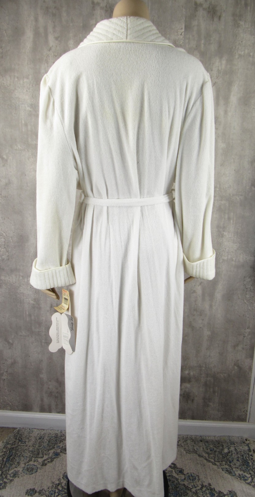 Vintage 80s Vanity Fair NOS NEW White Cotton Terry Lounging Robe 2XL XXL