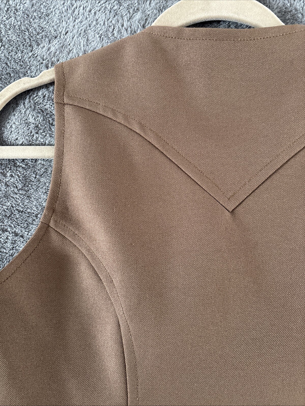Lady Dickson Jenkins Vest 1970s Vintage Beige Button Front Fitted USA Made SNL