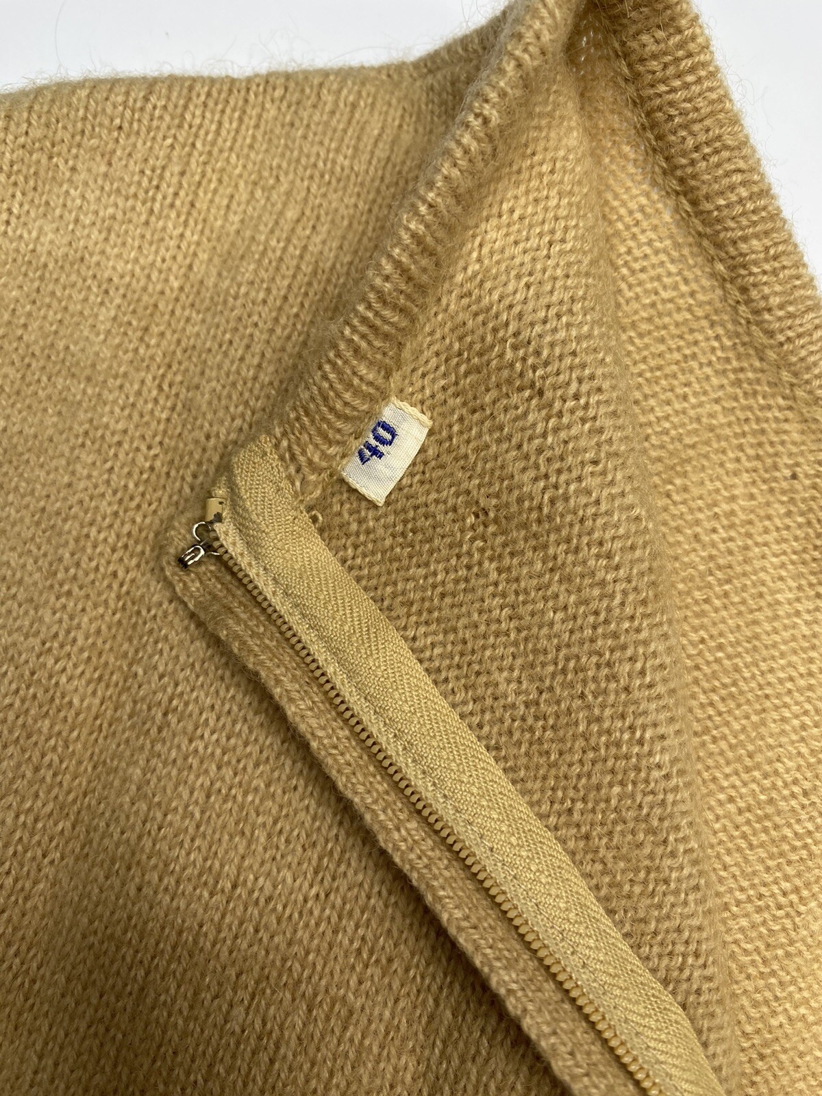Vintage 60s The Halle Bros By Hadley Sleeveless Top Size 40 S/M 100% Camel Hair