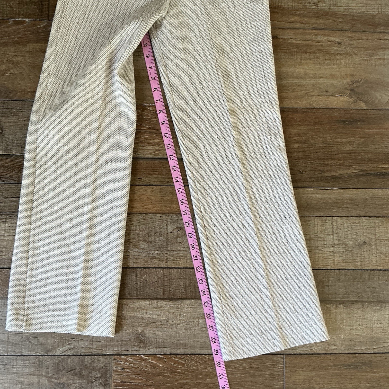 VINTAGE KoKoKnits California Pant Suit Womens 10 Tan Houndstooth USA Set #45C8