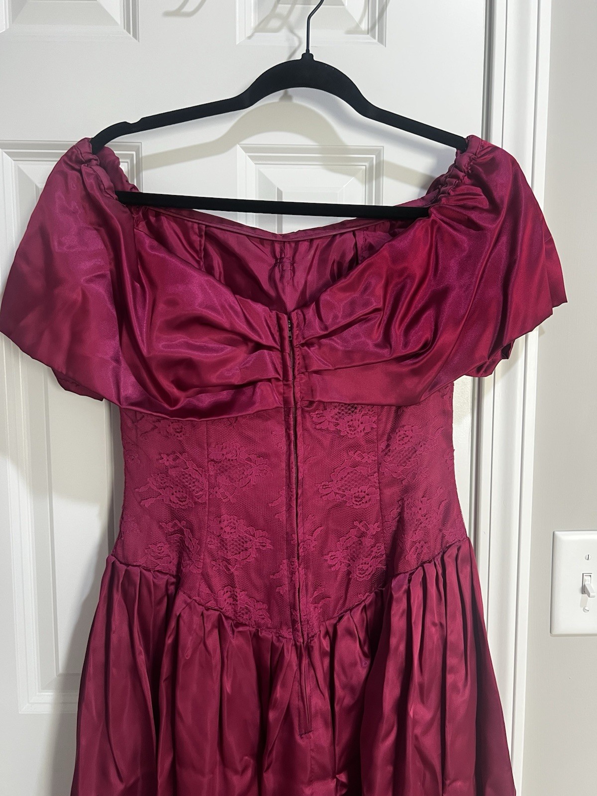 Vintage lace floral Magenta Pink Dress Size Small, Unlabeled
