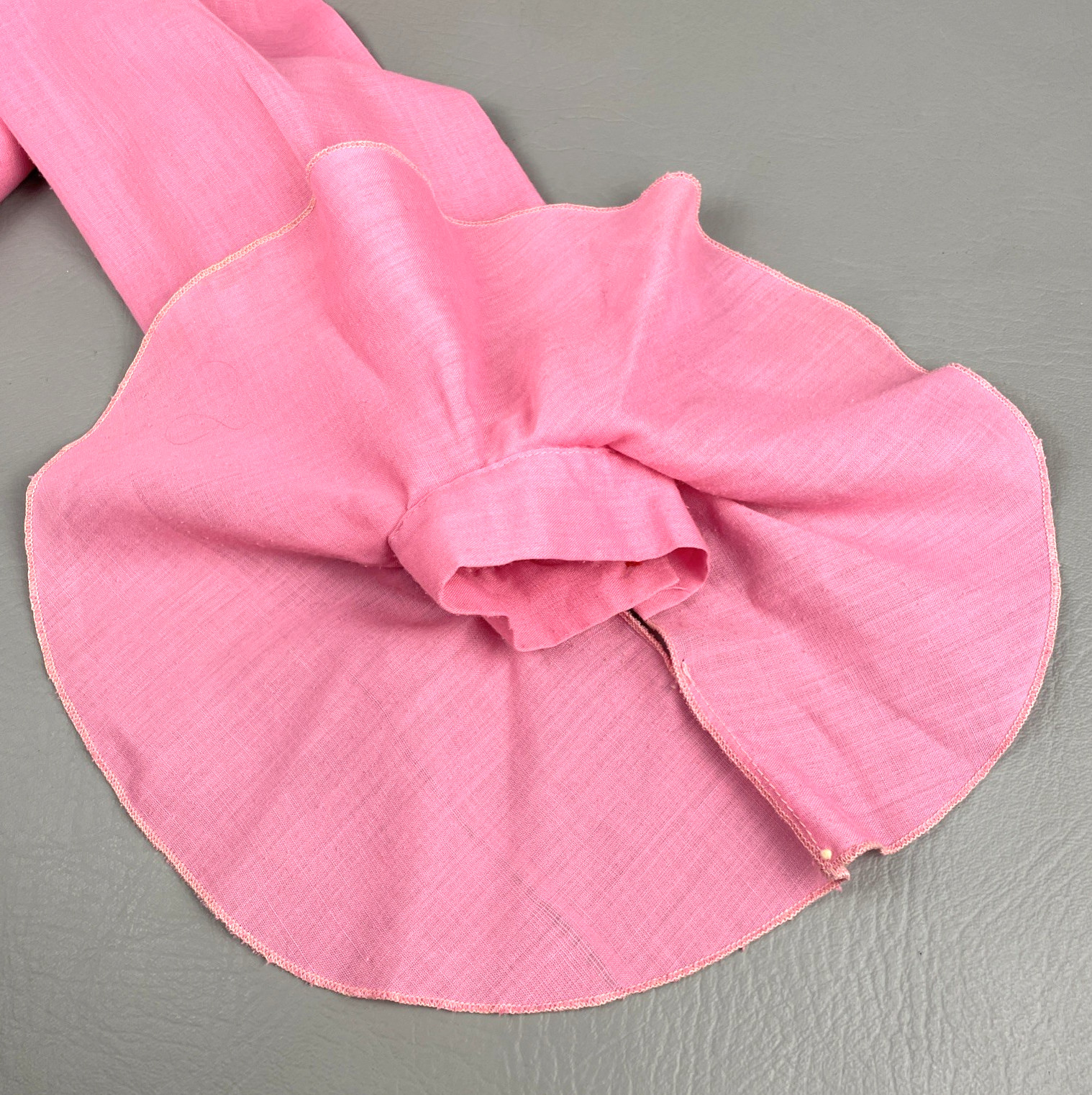 VTG 70s Pink Ruffle Front Blouse Bell Sleeve Button Down Top Womens S Barbiecore