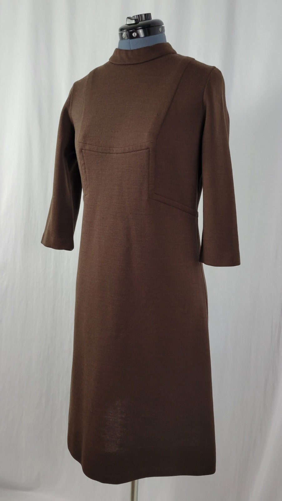 Vintage Puritan Forever Young Brown Sheath Dress w Paneled Bodice Size XS/S?