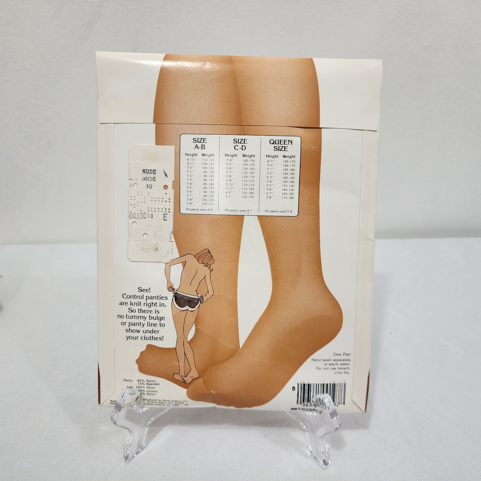 NOS Vintage 1985 Slenderalls by Underalls Pantyhose #330 Queen Nude legs & brief