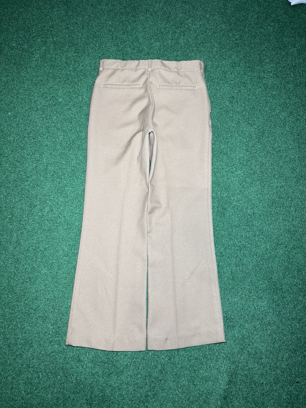 Vintage 70s 80s Farah Flare Bootcut Biege Womens 29×27 Khaki Pants