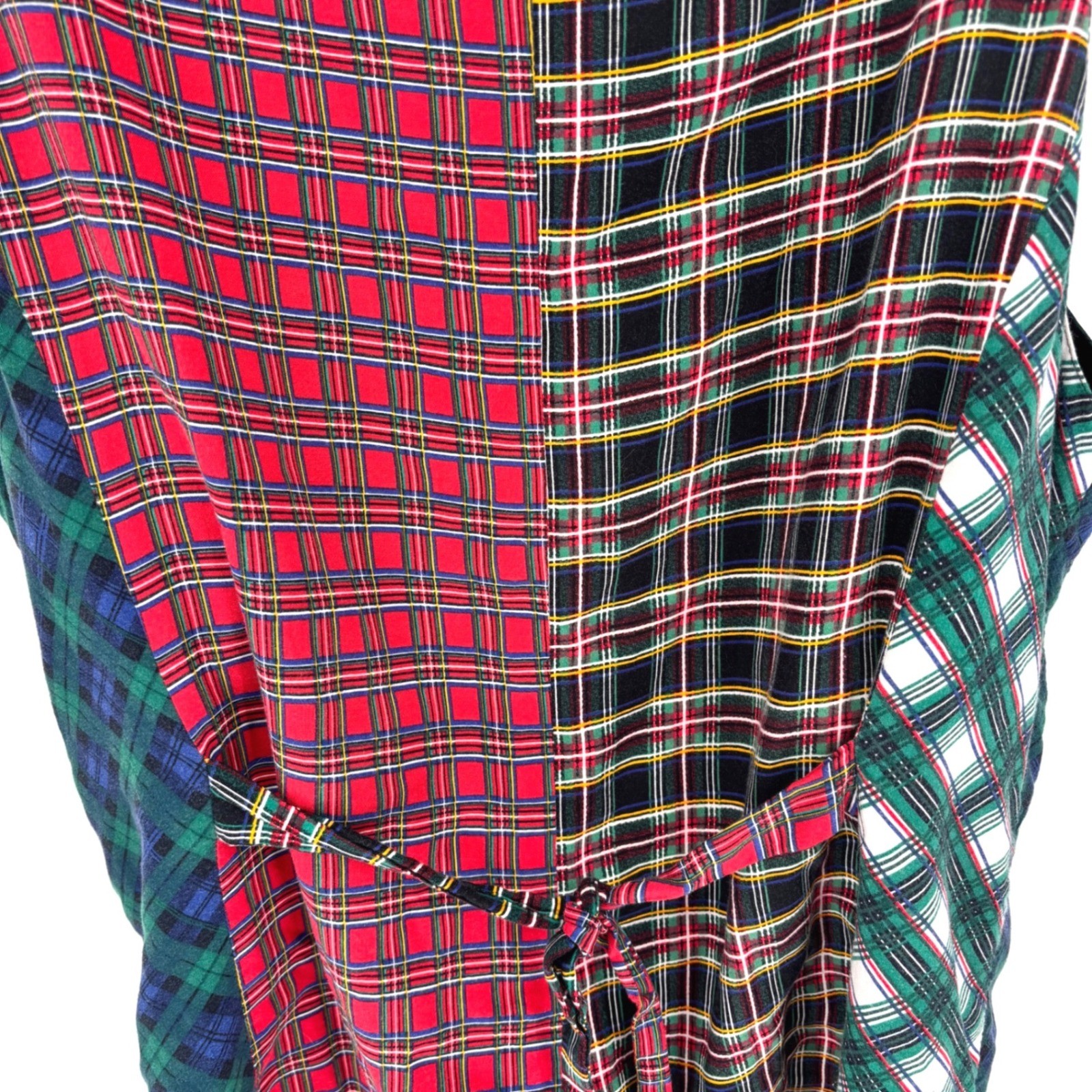 Carole Little Sport Vintage Patchwork Plaid Vest Red Green Rayon Womens Sz 16