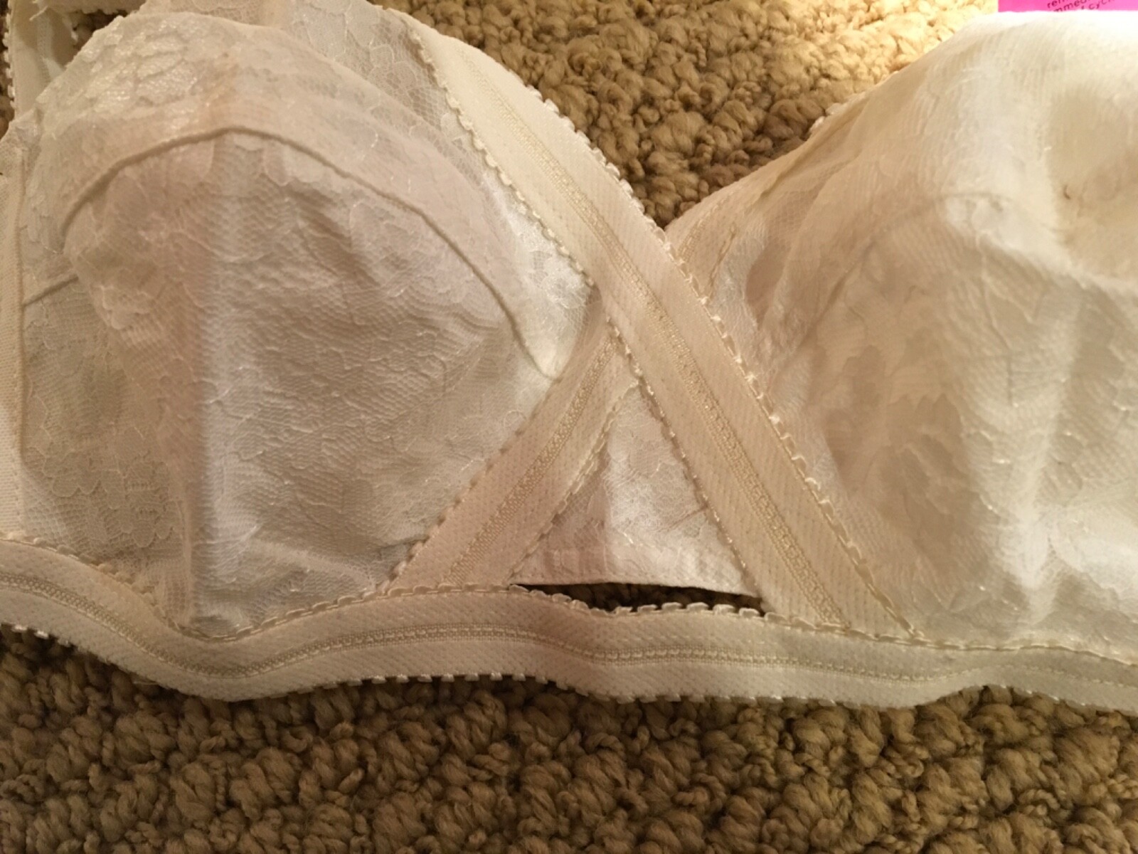 Vtg 50’s Sears  Lace Perma – Pressed Bra Pointy Sissy White 34A ORIGINAL TAGS
