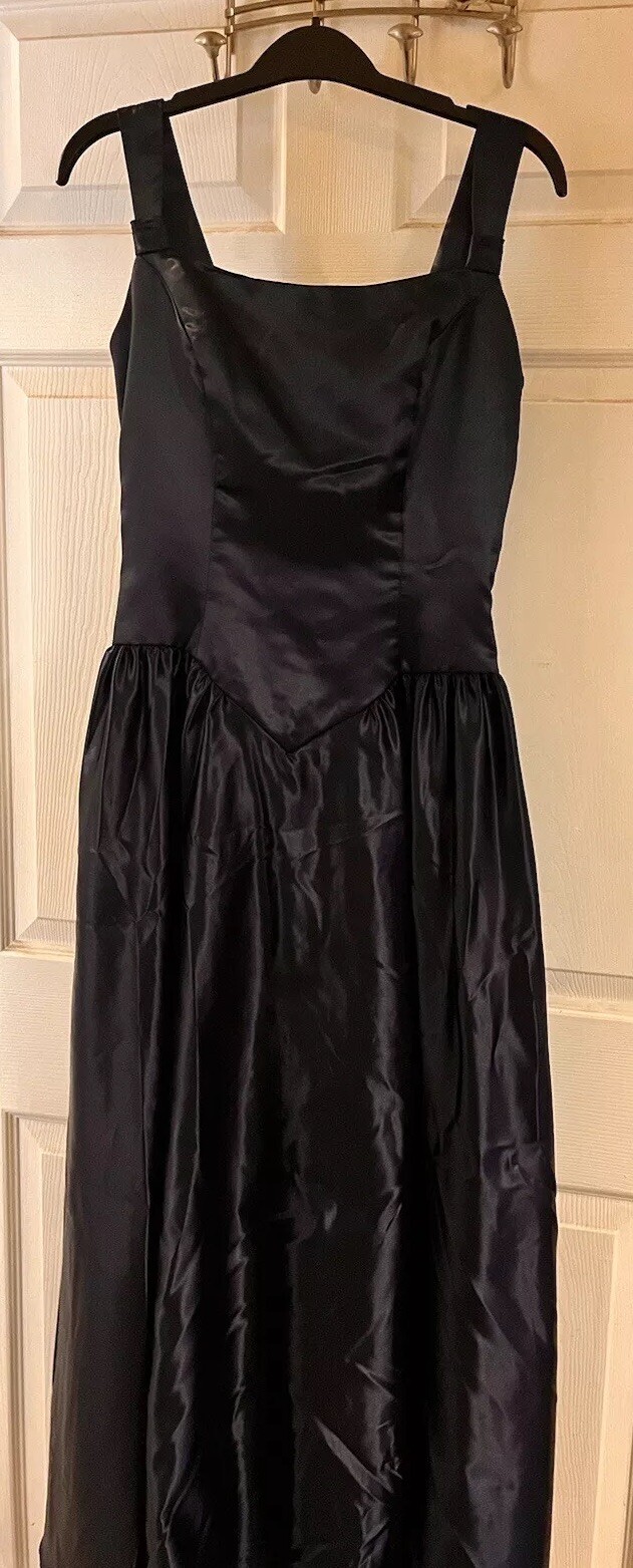 Vtg. Union Tag Formal Party Dress Dark Blue Size 7 Classic Style 1950-60 Styl