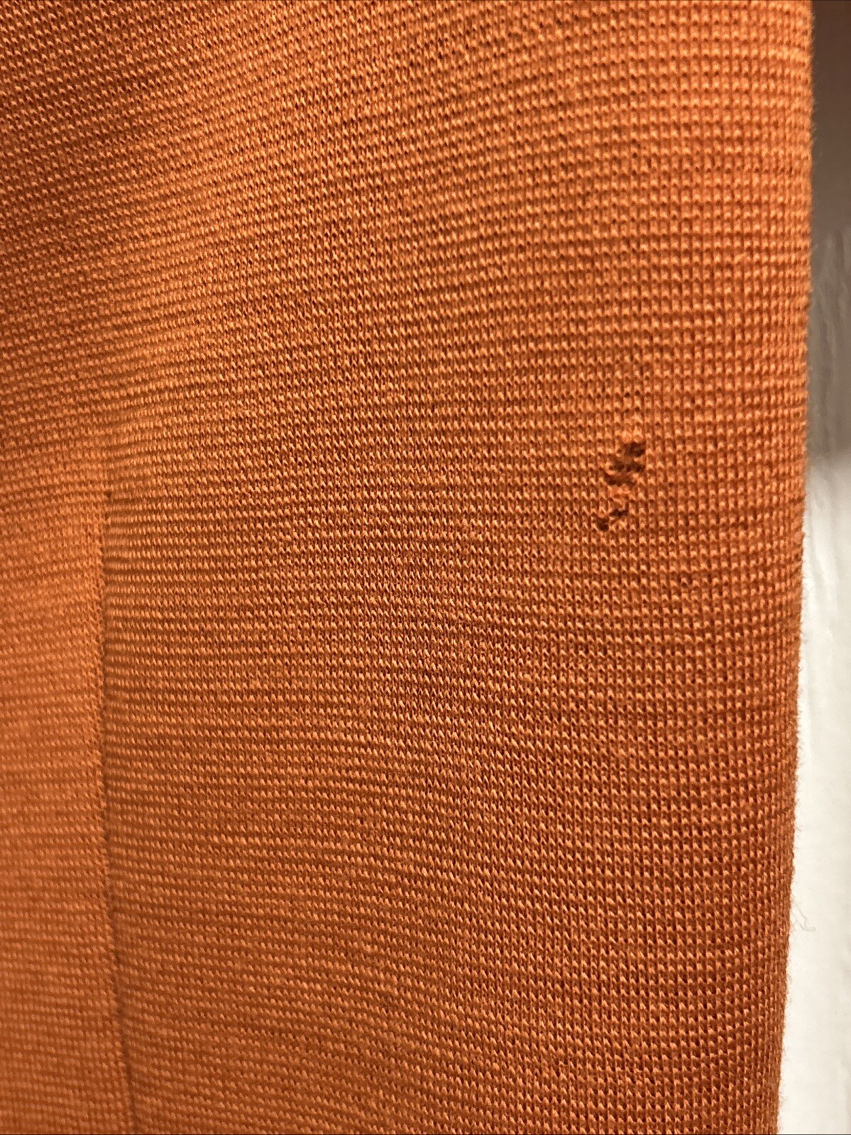 Vintage 70s jumper burnt orange color Chuck Howard boutique damage see DAMAGE