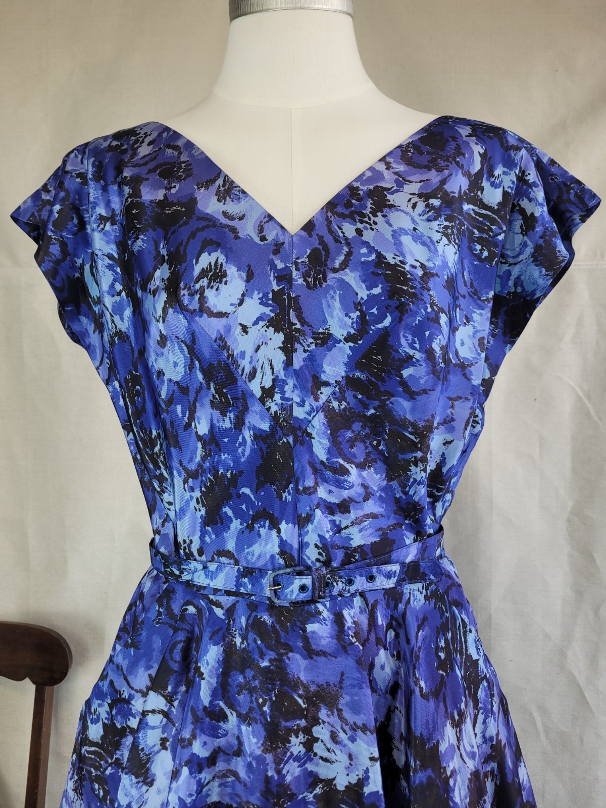 1950s Jay Herbert Tafetta Cocktail Dress w/ Crinoline