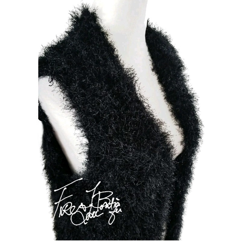 VINTAGE 70S 80S FUZZY SWEATER VEST SZ M L 10 12 14