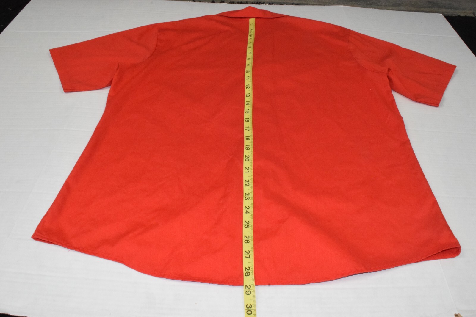 Vintage Work Shirt Fashion Seal Size L 70s Vibrant Red Collared Button Made USA