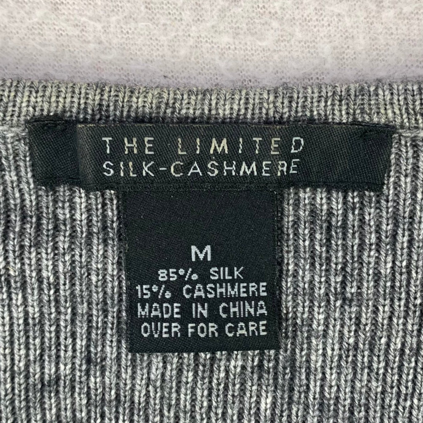 VTG Y2K The Limited Silk Cashmere Cardigan Sweater Womens M Gray Lightweight