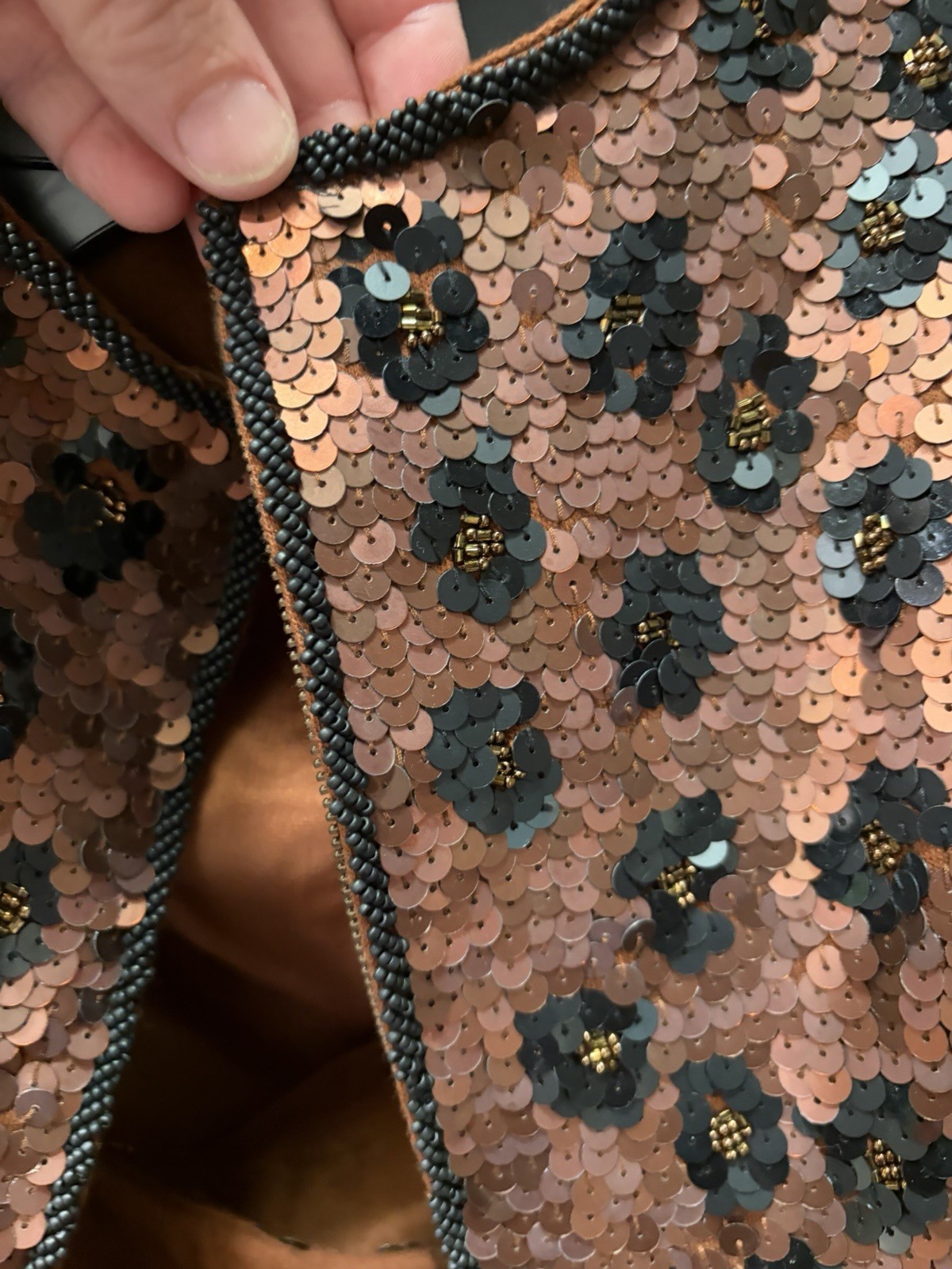 Vintage 1990s Carmen Marc Valvo Sequin Skirt & Jacket Size Small Leopard