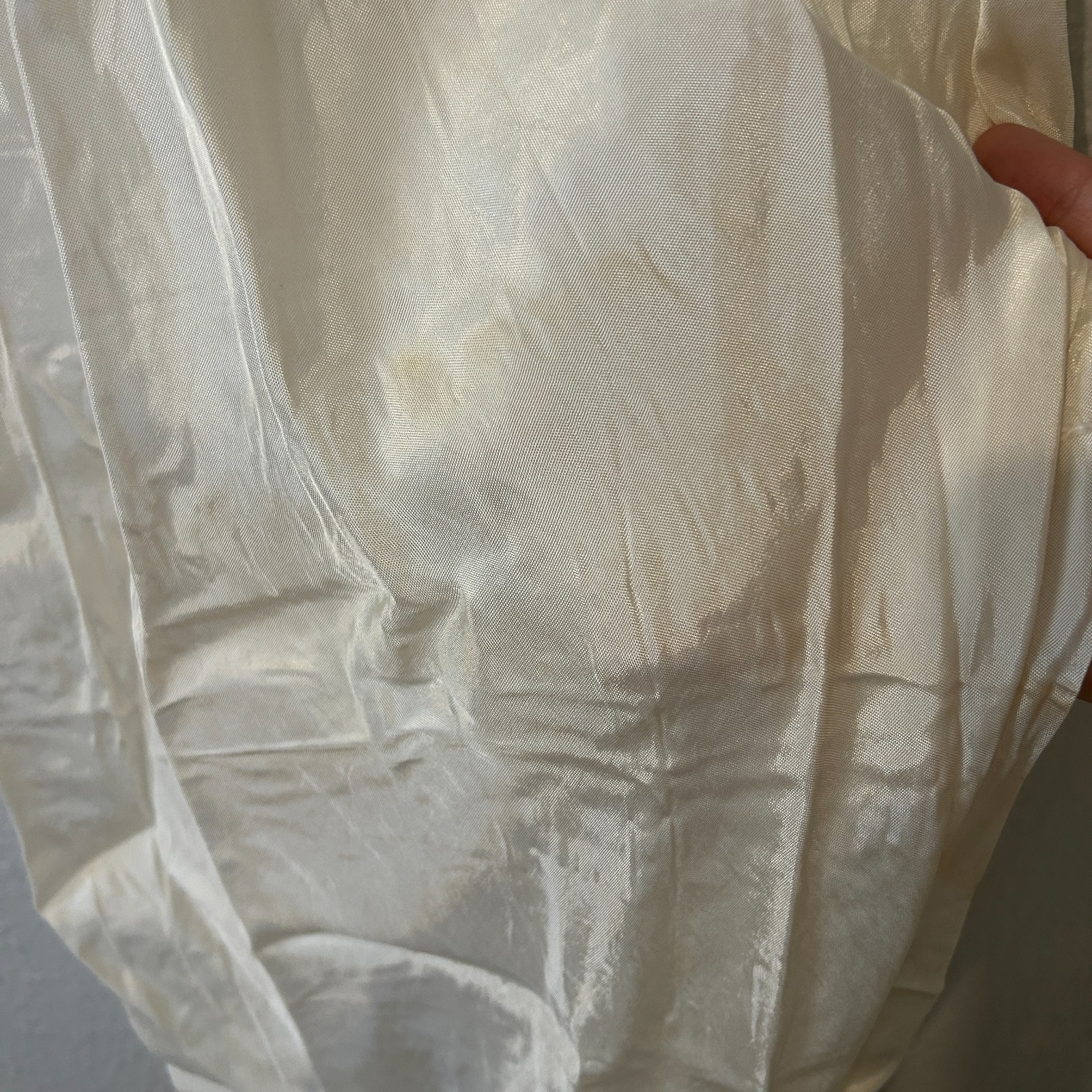 Antique 1930s Bias Cut Silk Rayon Cream White Nightgown