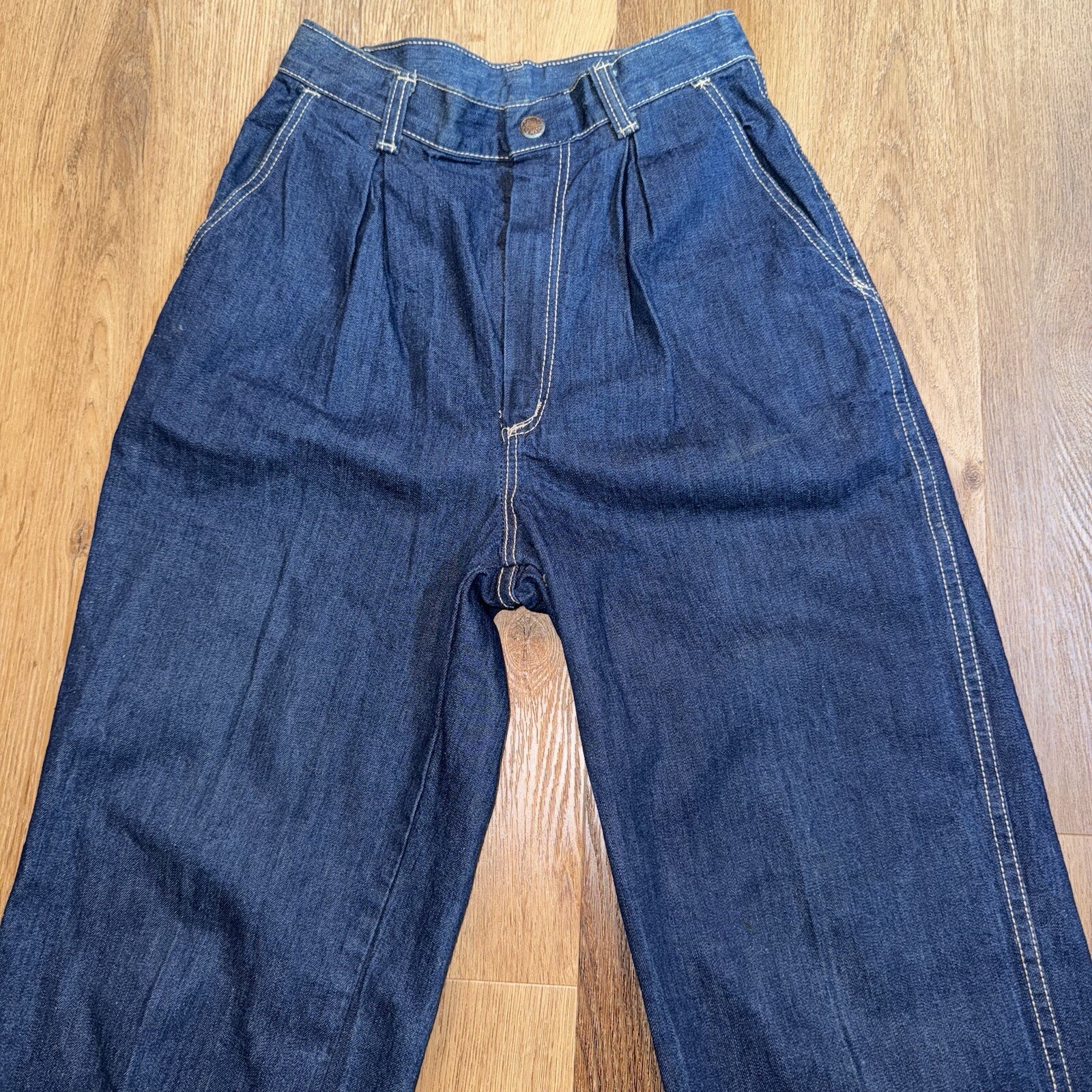 Stuffed Jeans Vintage 70s Denim Blue Jean Mod Hippie USA Womens sz 7 Waist 26 31