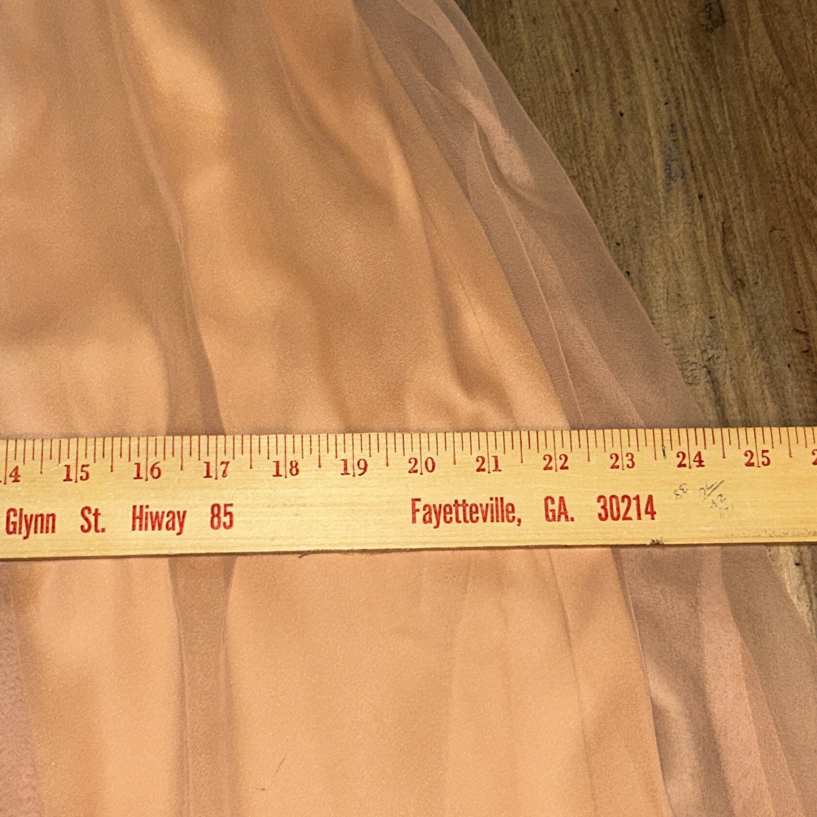 Emma Domb California Dress 14 Empire Waist Cape Sleeve Orange Chiffon Altered