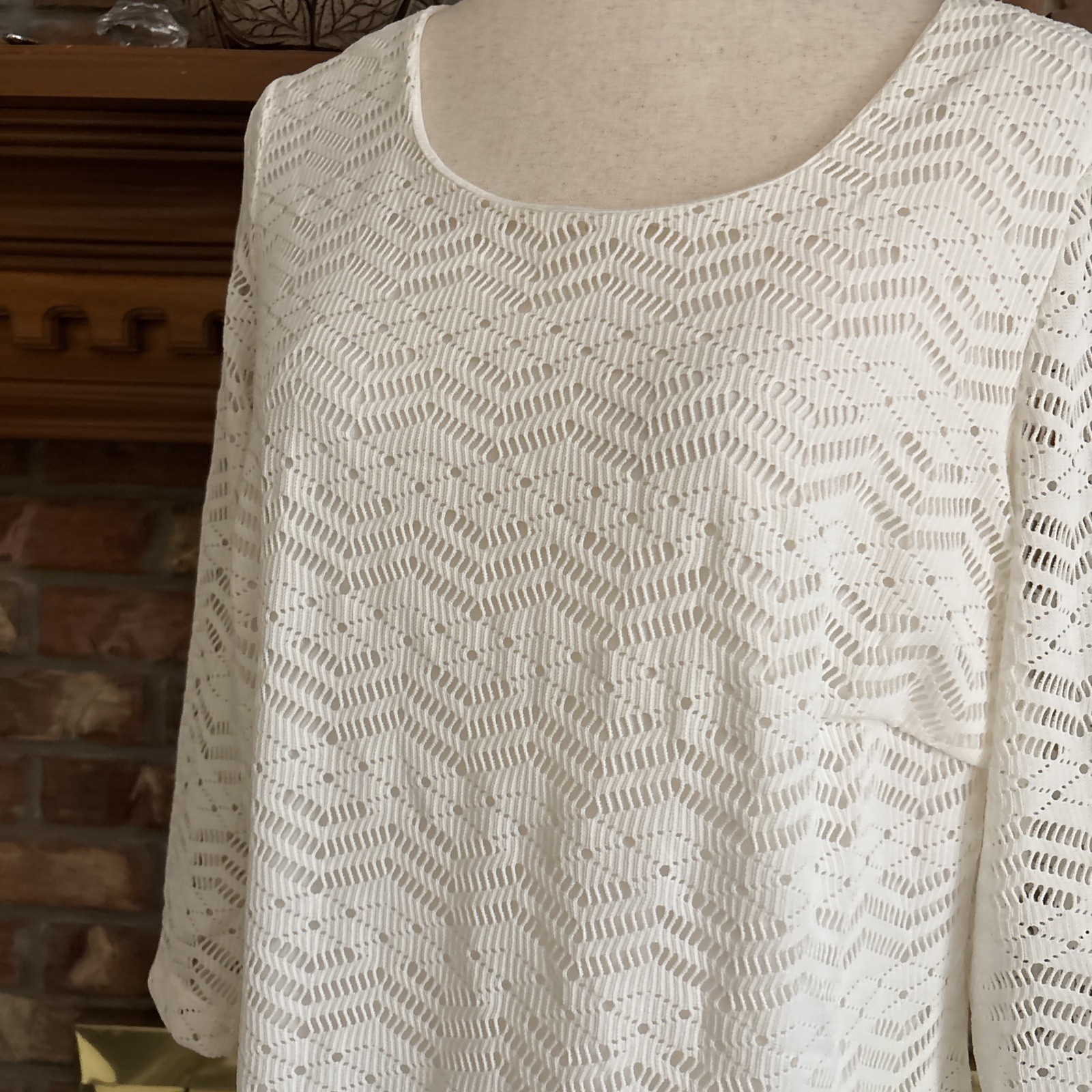 vintage jody california dress white Crochet Dress Fringe Bottom XL Made USA 1970