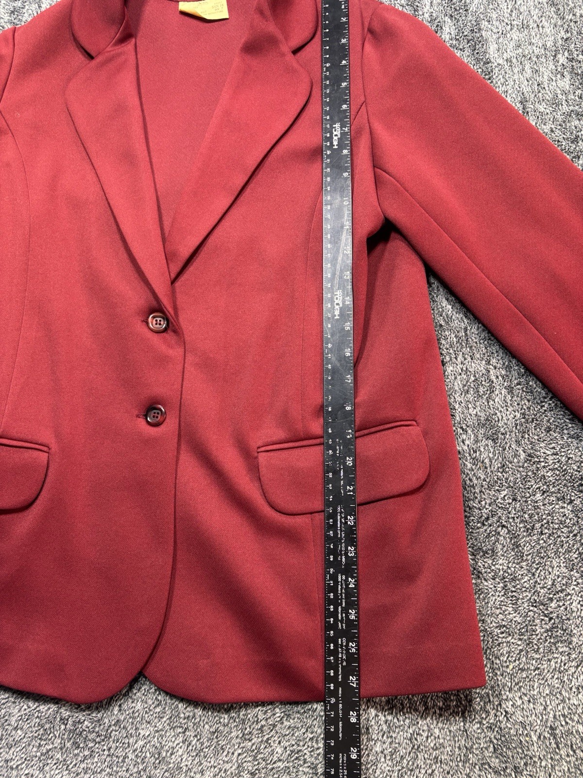 VTG 70s Sears Pants That Fit Suit Set Red Polyester Blazer Trousers Womens 16