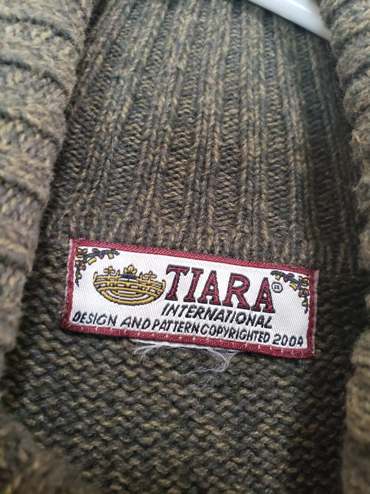 VTG Tiara International Womens M Turtleneck Sweater Nordic Fair Isle Zip Neck