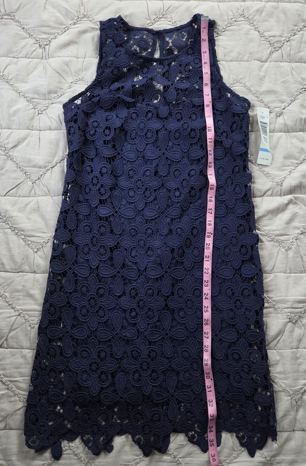 NWT Vtg Jump Apparel by Wendy Chaitin Navy Lace Dress USA 5/6 Floral Evening
