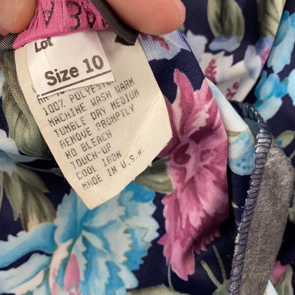 Tina Barrie Vintage floral skirt set size 10 polyester multicolor made in USA