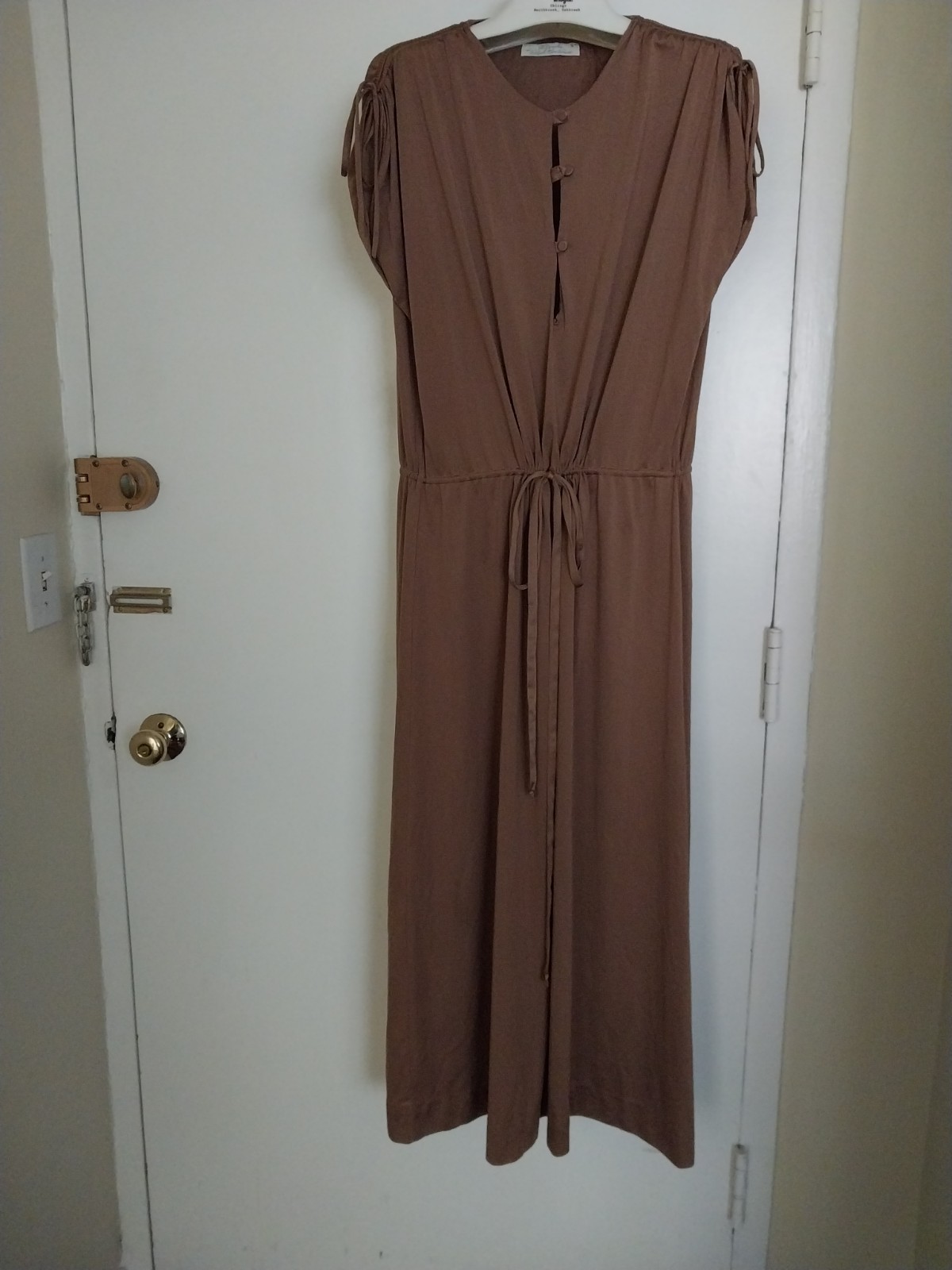 Vintage 70’s Blanche By Ralph Montenero Cocoa Brown Sleeveless Long Cover-Up