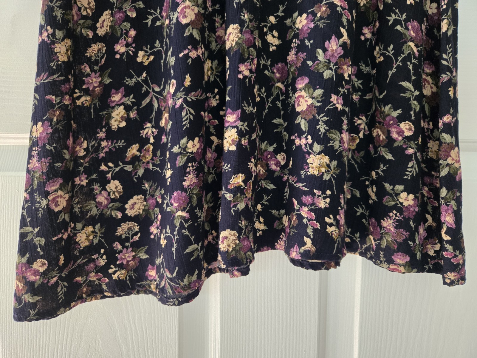 Vtg Rabbit Designs Purple Floral Maxi Dress Grunge Goth Boho Sz 4 Petite