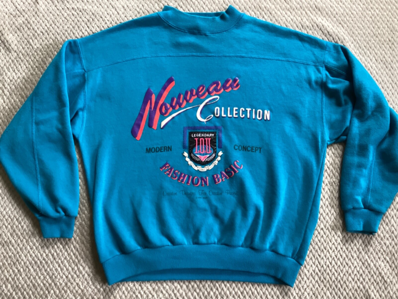 I.O.U. Nouveau Collection Vintage 1991 Adult High-Collared Sweatshirt Large