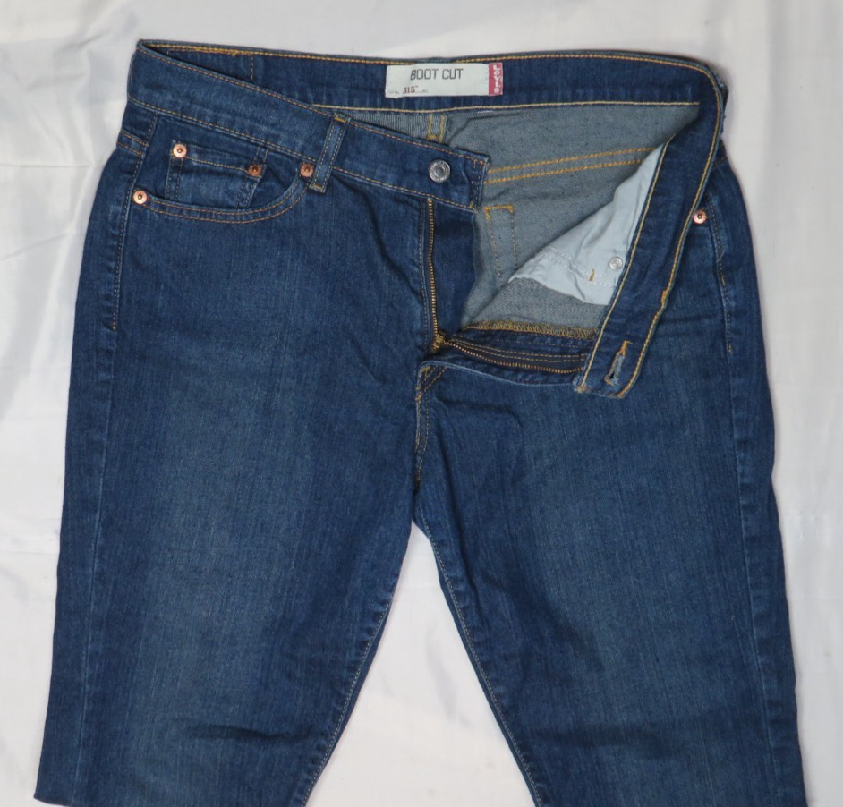 LEVIS BLUE JEAN WOMEN 12M (37X33) 515 BOOT CUT STRETCH COTTON DENIM VINTAGE 2006